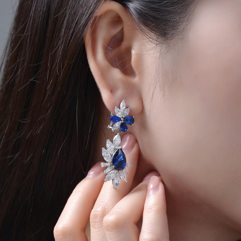 Gica Gema High Carbon Diamond Earrings 925 Sterling Silver Unique Design Romantic Fine Earrings Jewelry Wedding Party Gifts New Trend 8*12mm