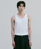 Beleudeunua Slim Ribbed Cotton Sleeveless (White)