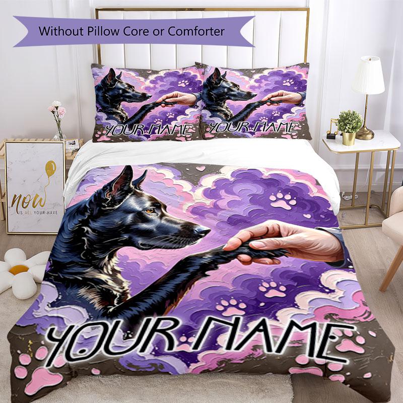 3PC Custom Name "Handshake Across Dimensions" Bedding Set Duvet Cover Closure Includes 1 Duvet Cover & 2 Pillowcases for Bedroom