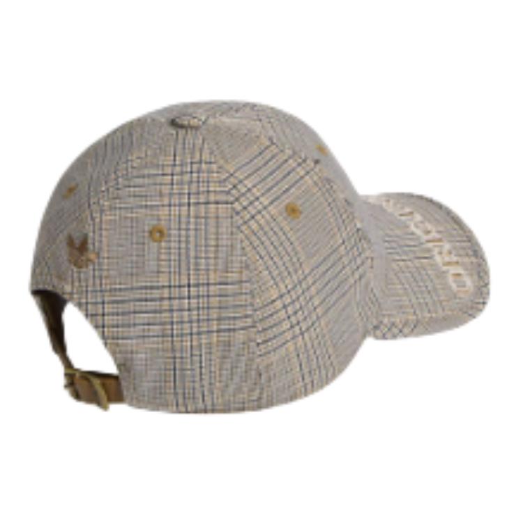 Adidas Originals Trendy Plaid Design Recycled Polyester Baseball Cap Unisex caps Bronze KW1277