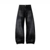 American Retro Scimitar Jeans Men's Autumn New Loose Low-rise Men's and Women's Trousers Washed Straight Wide-leg Trousers