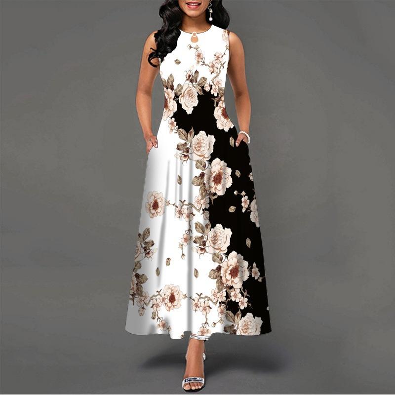 2025 New Fashion Trend Dresses Spring Summer Printed Waist Dresses Fashion Women's