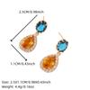 1 Pair Luxurious Colored Cubic Zirconia Drop Shape Dangle Earrings for Women Stud Earring Jewelry Wedding Party Accessories