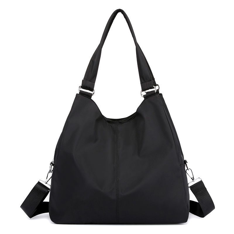 Large Capacity Handbag Nylon Shoulder Bag for Women Lightweight Multi Pocket Tote one size чёрный