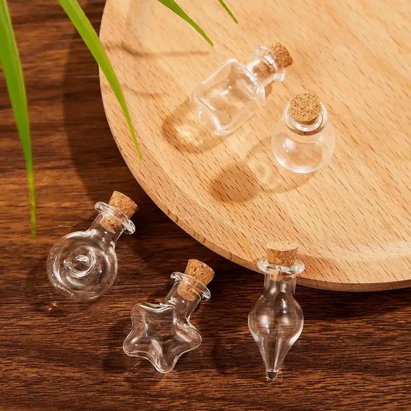 5/10pcs Small Cute Mini Cork Stopper Glass Bottles Vials Jars Containers Small Wishing Bottle Glass With Cork Stopper