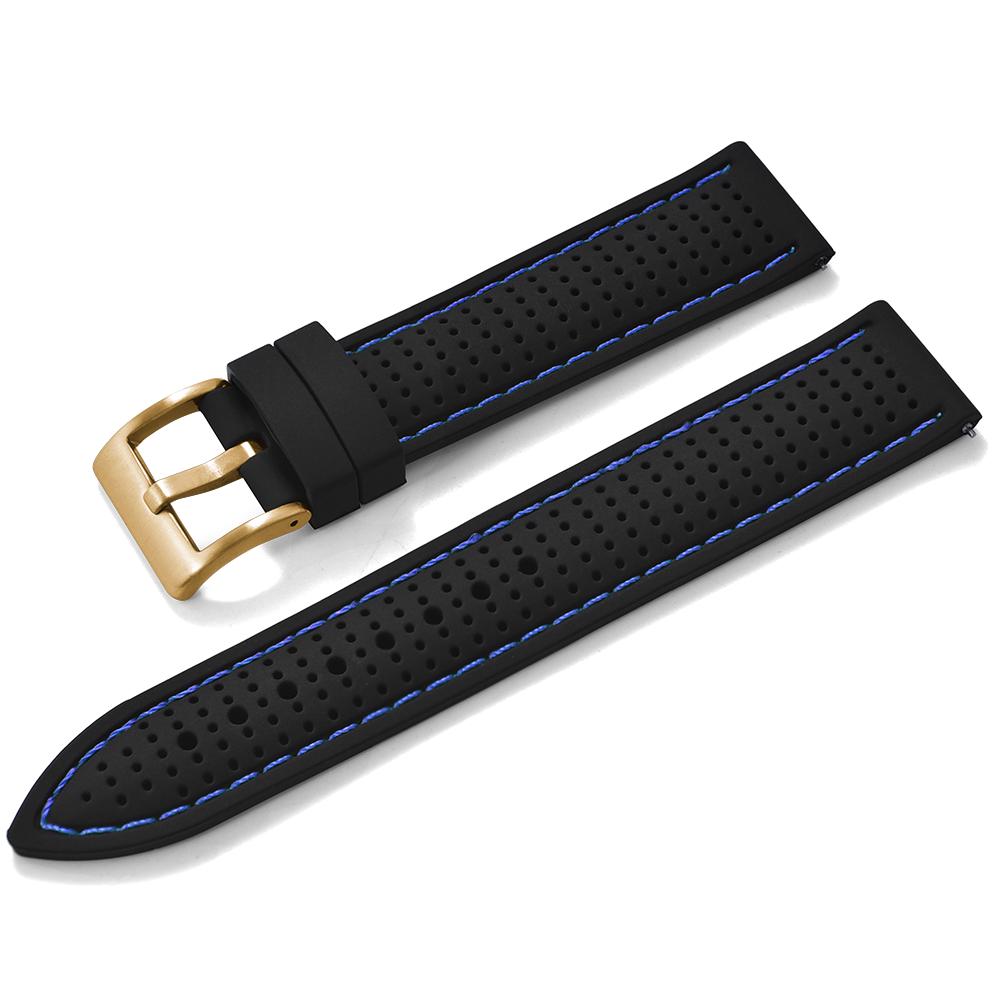 Quick Release Sport Silicone Watch Band - Breathable Waterproof Soft Rubber Strap Universal Fit 18mm 20mm 22mm For Men Women