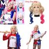 Suicide Squad Harley Quinn Cosplay Wig With Synthetic Fiber For Halloween Costume Parties