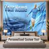 Custom Name Text Tapestry Erling Haaland Personalized Polyester Wall Tapestry For Bedroom And Room