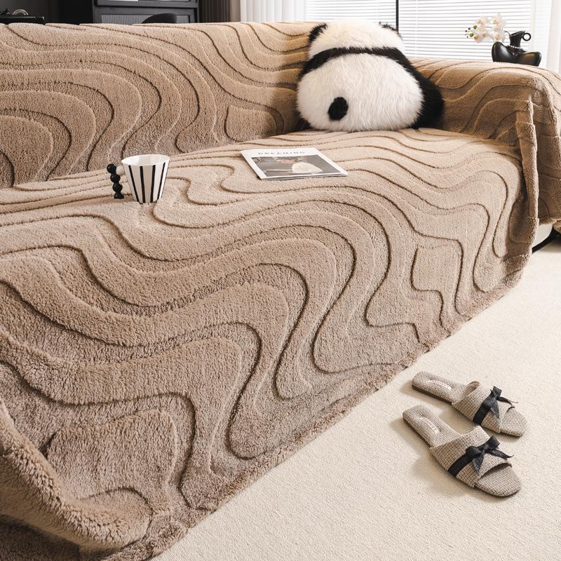 Plush Non-Slip Cat-Scratch-Proof Sofa Cover for Autumn/Winter