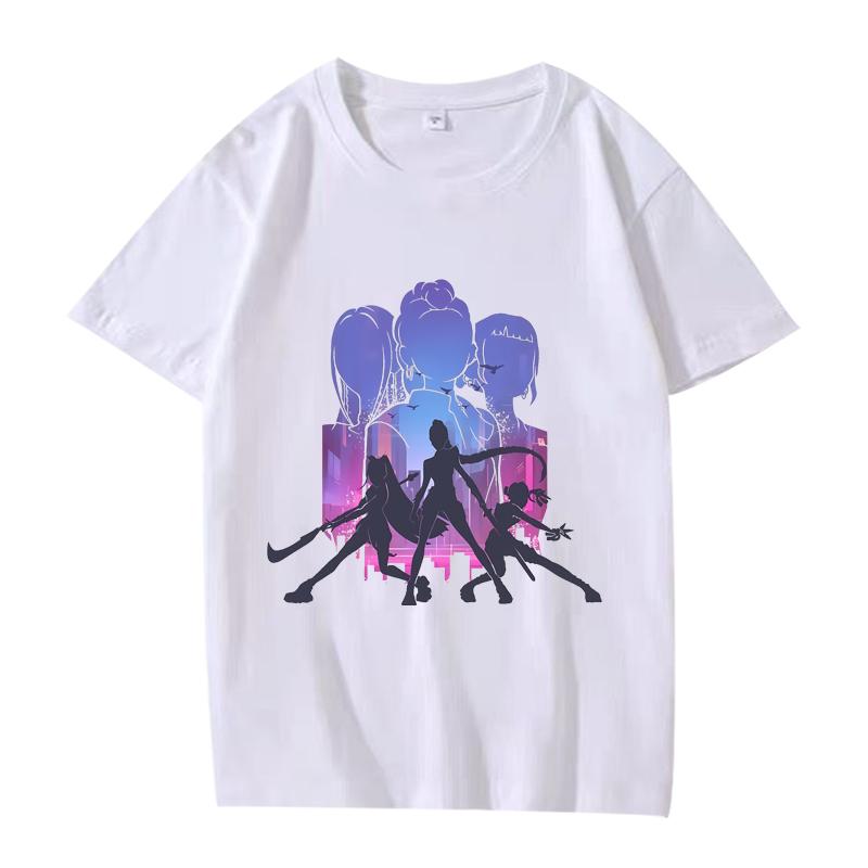Demon hunter Girls T Shirt men women Oversized 100% Cotton Anime streetwear short sleeve Summer print Unisextops