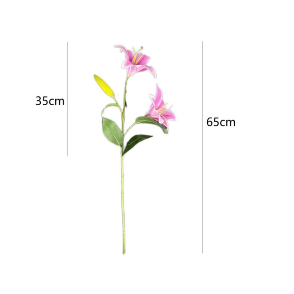 65cm Artificial Lily Flower Silk Wedding Bridal Bouquet New Fake Lily Bouquet  Living Room Decor