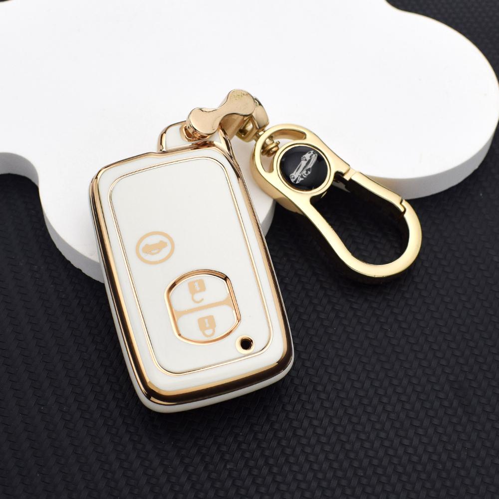 Soft TPU Car Key Case for Toyota RAV4 Highlander Camry Avalon Prius Alpha Aqua Land Cruiser Auris - 3 Buttons Remote Fob Cover