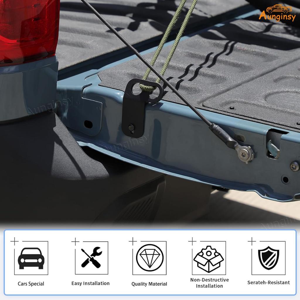 Aunginsy Tailgate Tie Down Anchor Bed Cleat Compatible with Ford Maverick 2022-2026 Accessories, Heavy Duty Truck Tailgate Bed Tie-Down Anchors Rings