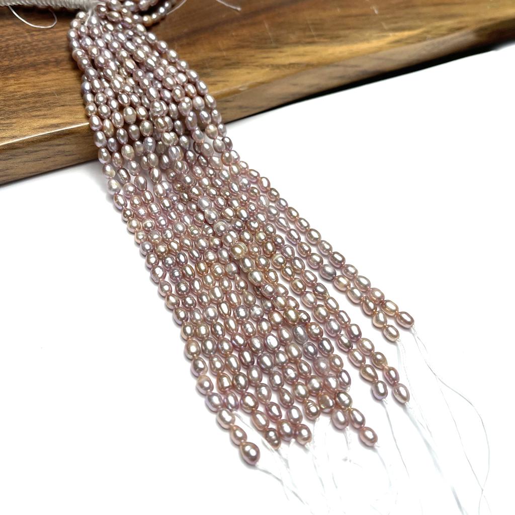 1String, Artificial Pearl Purple 4-5mm, Fashion Handmade Rice Beads for Jewelry Making DIY Necklace, Bracelet, Ankle Accessories Crafts Bulk Gift 18cm