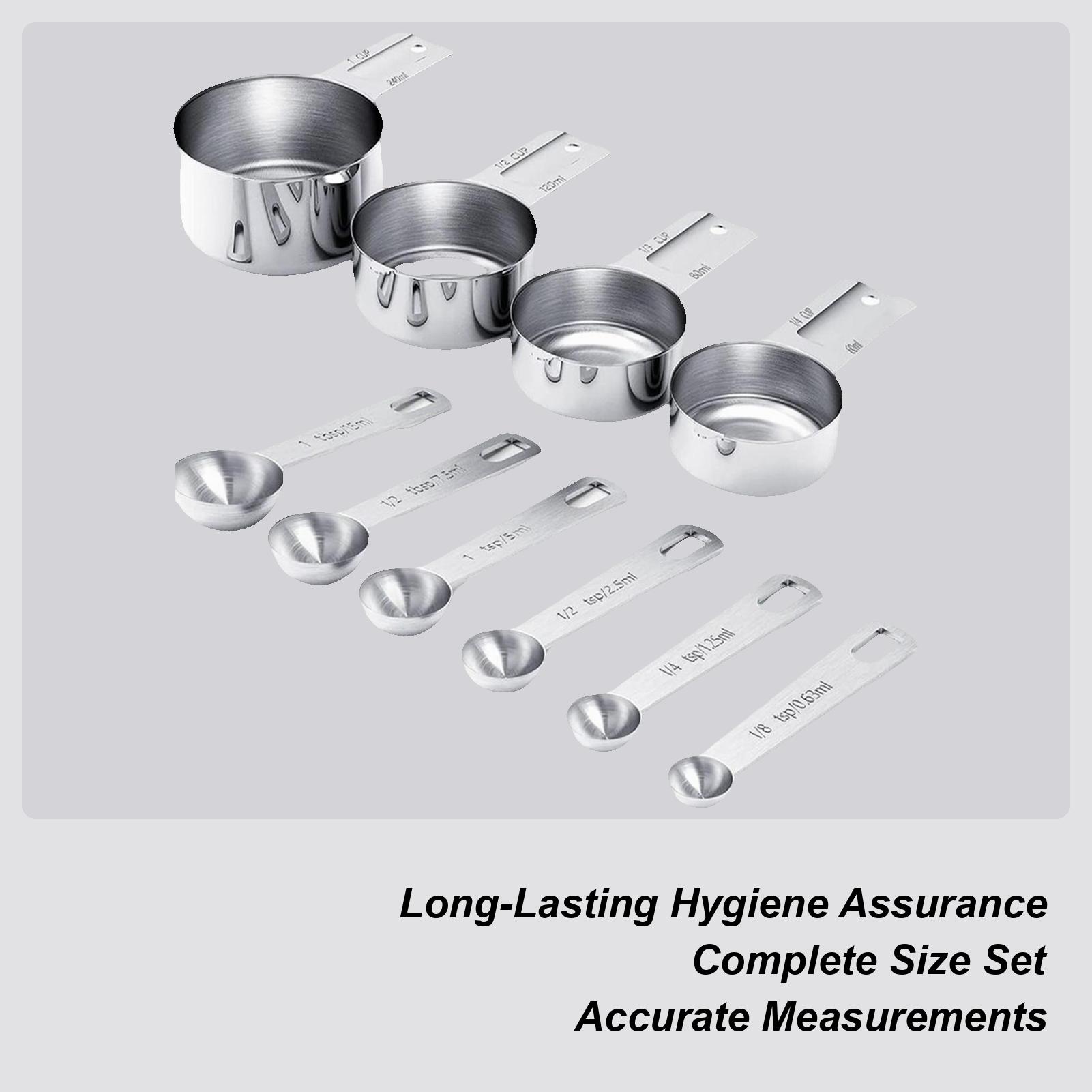 Measuring Cups Stainless Steel Professional Stainless Steel Stackable Gadgets With Spoons Measuring Tools Spoons Cups Set For China Mainland