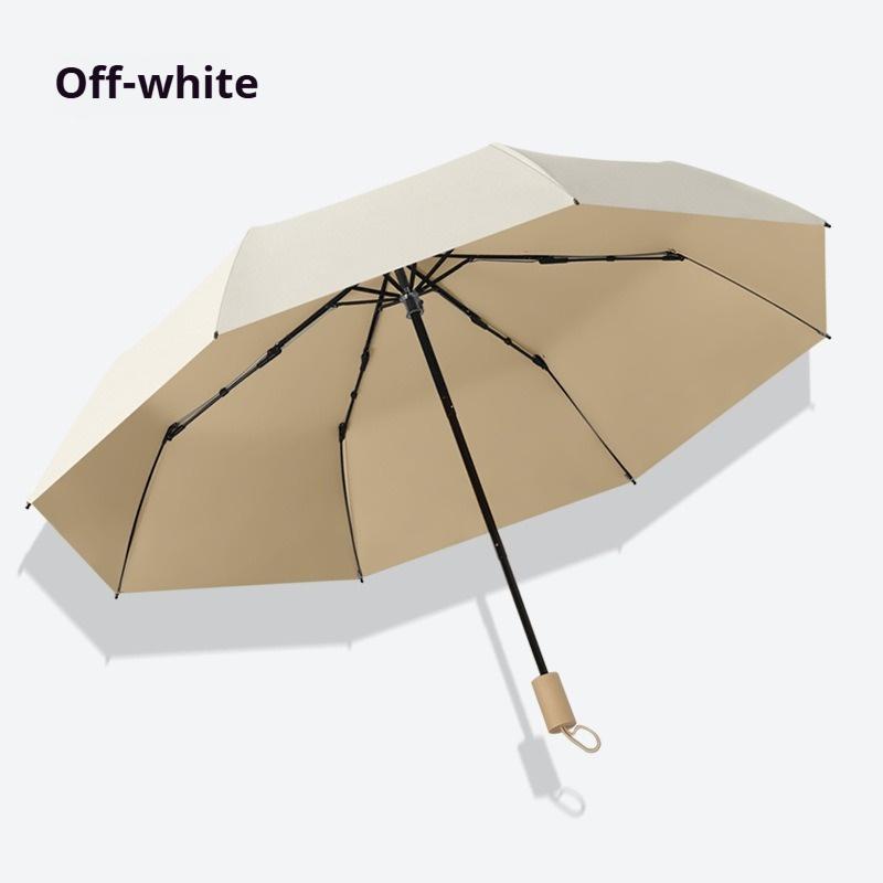 Colorful Windproof 8-Bone Umbrella with Solid Wood Handle Simple Three-Fold Design for Men And Women Small Fresh Style