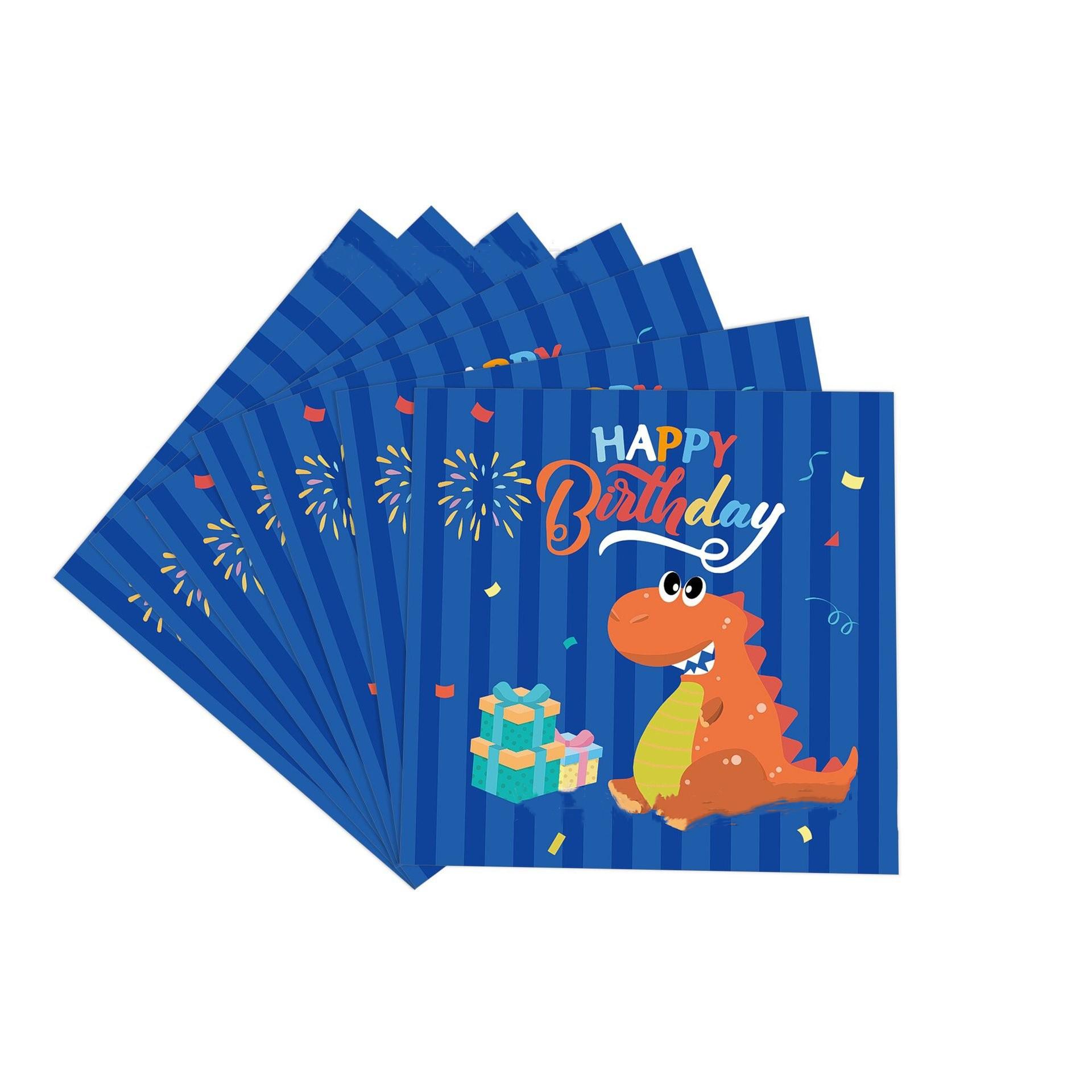 

Синий набор столовых приборов с динозаврами для дня рождения мальчика, вечеринка с динозаврами, одноразовые бумажные стаканчики, тарелки, принадлежности для вытягивания флагов tissue 20pc