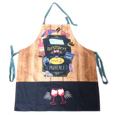 [N7953] - Δημιουργική ποδιά 'Terroir Français' ναυτικό καφέ (L'Apéro bistrot ροζέ Προβηγκίας) - 80x65 εκ.