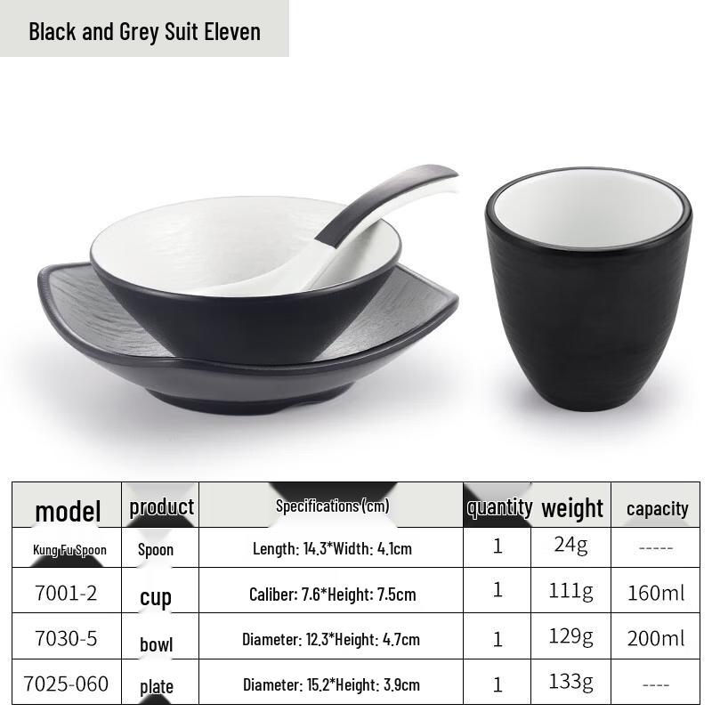 

JunDingYing Retro Two-Tone Ceramic Tableware Set