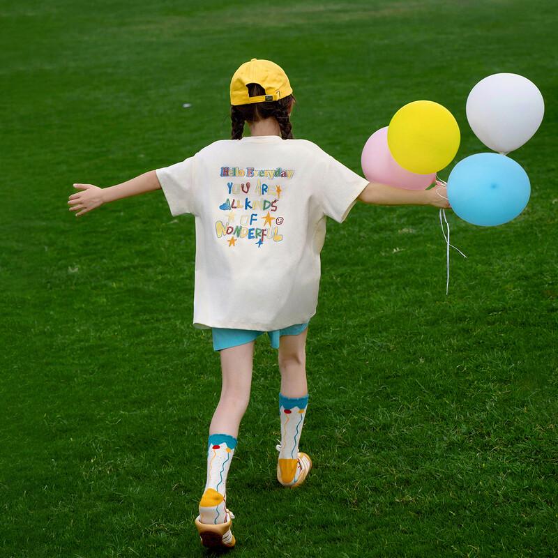 Girls  Cartoon Cotton Blend Short Sleeve T-Shirt 110