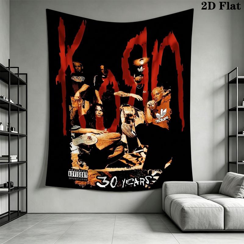 Korn Wall Tapestry Aesthetic Wall Hanging Printed Fabric Blanket Decorative Tapestries for Bedroom Living Room Home Decor