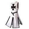 Mens Medieval Crusader Knights Templar Tunic Cosplay Costumes Renaissance Halloween Surcoat Warrior Cloak Tops Belt