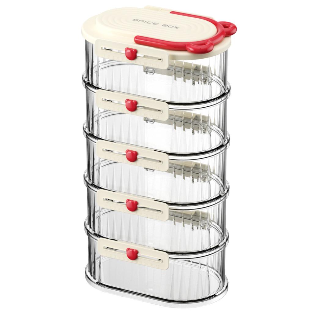 Food Storage Container With Sealed Lids For Kitchen Organization And Spice Preservation