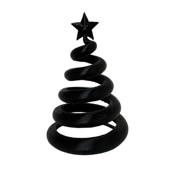 Modern 3D Printed Tabletop Ornaments Spiral Twisted Christmas Tree Figurine with Star Top, Mini Nordic Style Seasonal Table Centerpiece Ornament, Gift