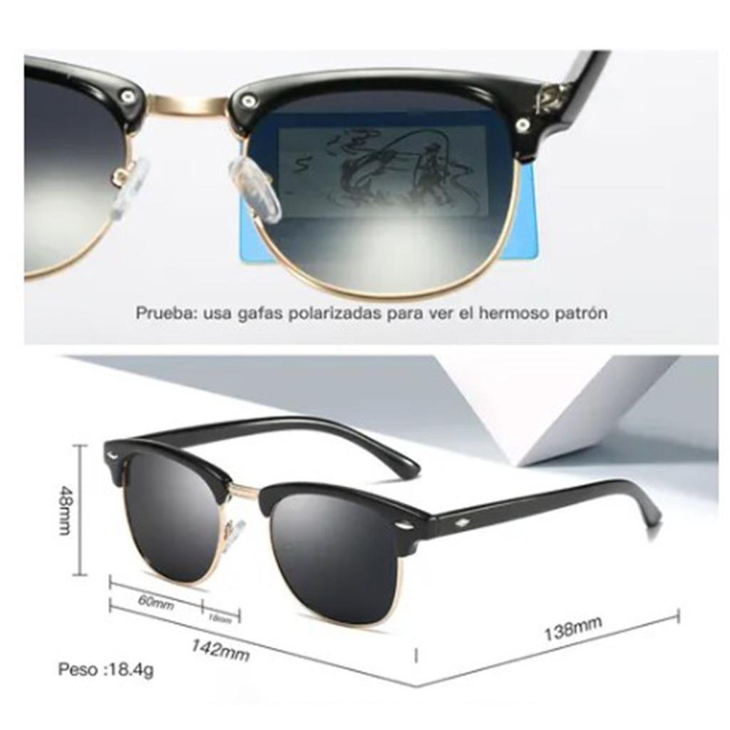 2pcs Polarized Sunglasses UV400 Protection Metal Black Frame PC Lens Fashion Vintage Polarized Sunglasses