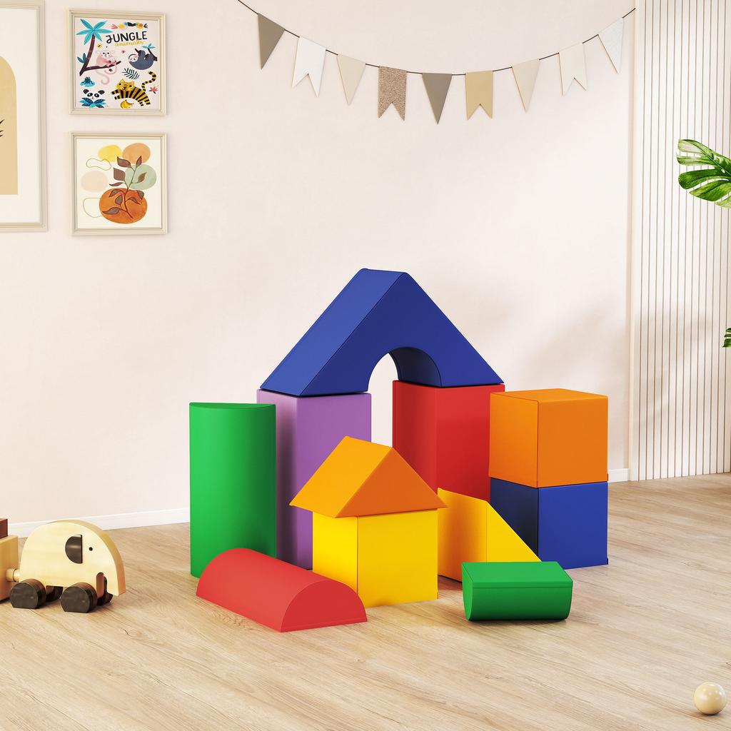 11-Piece Kids Soft Play Set, Foam Block, Toys for Climbing, Crawling, Multicoloured