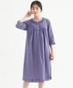 Meipeullawo Morado Oscuro St Manga 3/4 Algodón Puro Vestido Pijama Talla Grande para Mujer