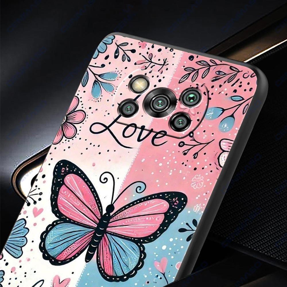 Fashionable Butterfly Flower Pattern Phone Case Cover  for Xiaomi Poco F7 Ultra F6 F5 F4 F3 X6 X5 X4 X3 NFC C51 C55 GT Soft TPU