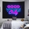 1pc Fluorescent inspirational quotes tapestry, UV black light tapestry, living room and bedroom decorative tapestry