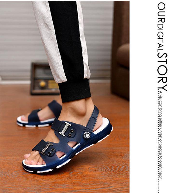 Herren-Hausschuhe, rutschfeste Sandalen, offene Zehen-Hausschuhe, Badezimmer-Strandschuhe