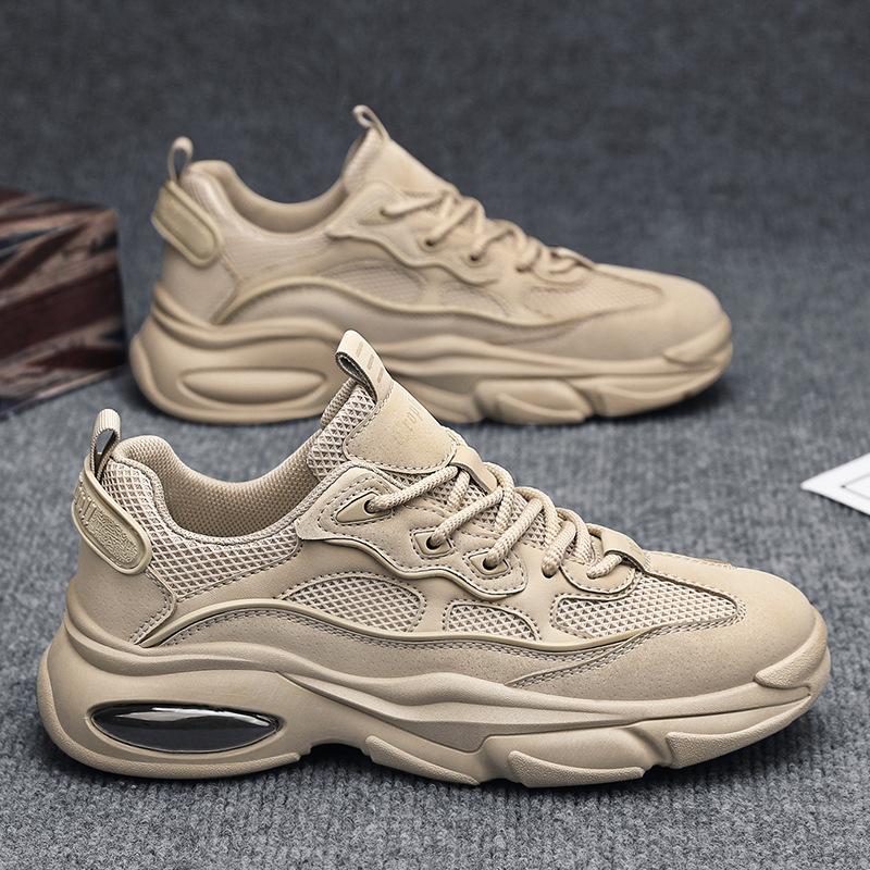 

2024 Новые кроссовки для мужчин Кроссовки из дышащей сетки Повседневная спортивная обувь Удобные молодежные крутые кроссовки на шнуровке 44 темные хаки