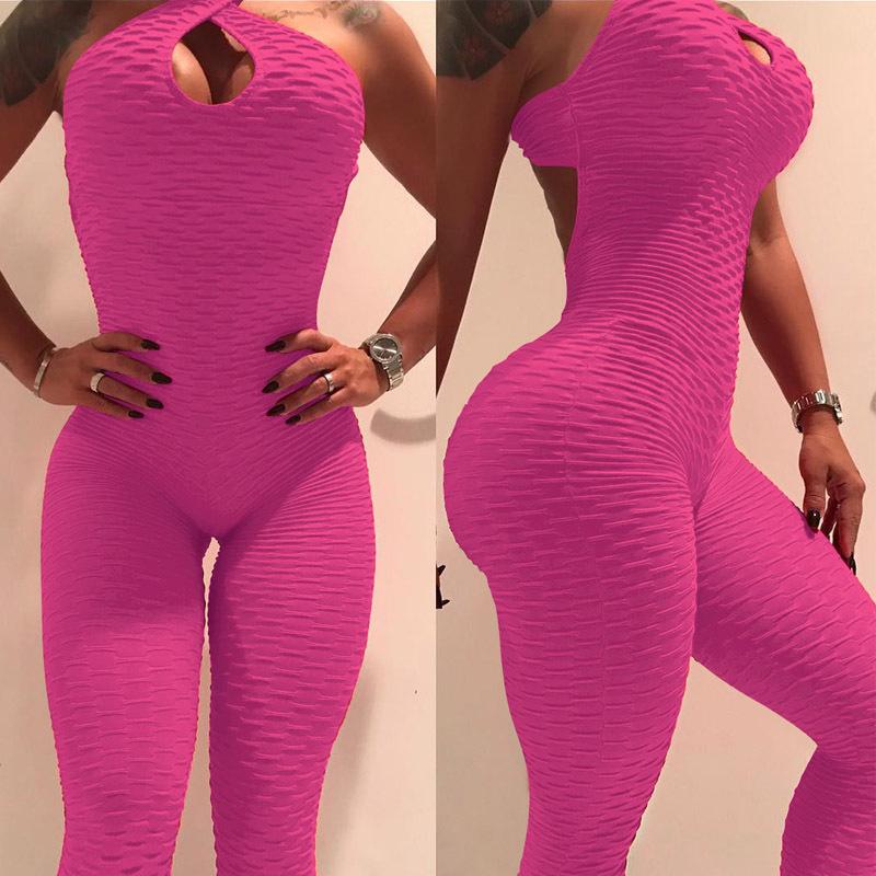 Tuta da palestra per yoga, fitness, senza maniche, con apertura sul retro, aderente, attillata, femminile, sexy