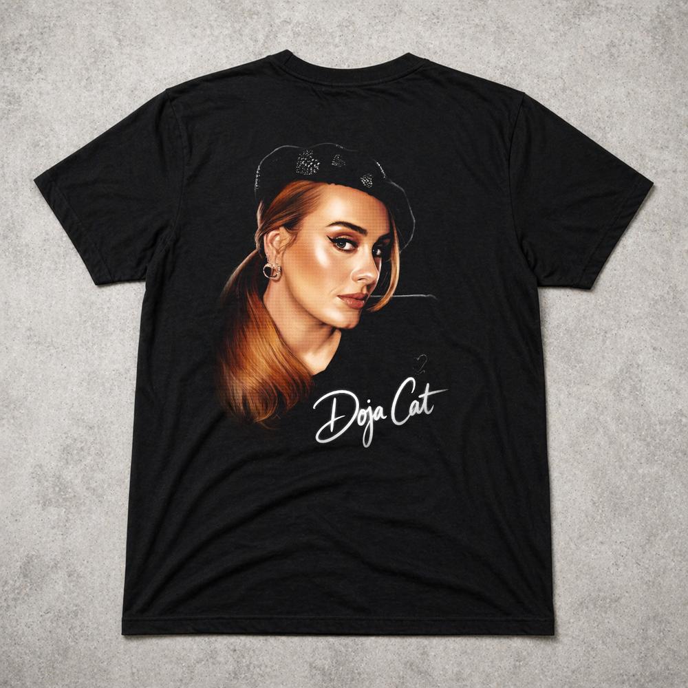 Doja Cat T Shirt Portrait Graphic Tee Pop Singer Adults Kids Black Gift 2XL