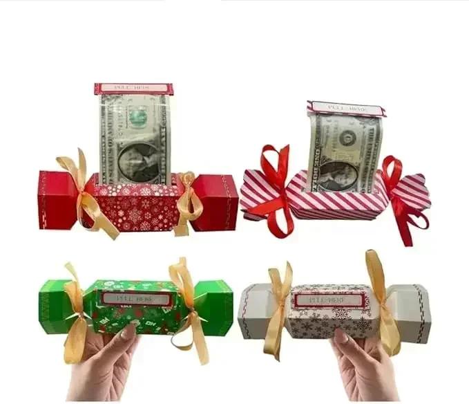 Kit Plic Surpriză în Formă de Bomboană 4 buc Cutie de Bani Extragere Cutie Cadou Numerar DIY pentru Petrecerea de Crăciun și Ziua Îndrăgostiților