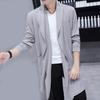 Men Trench Windbreaker Large Neckline Solid Color Slim Mid-length Draping Overcoat Outwear Cloak Streetwear