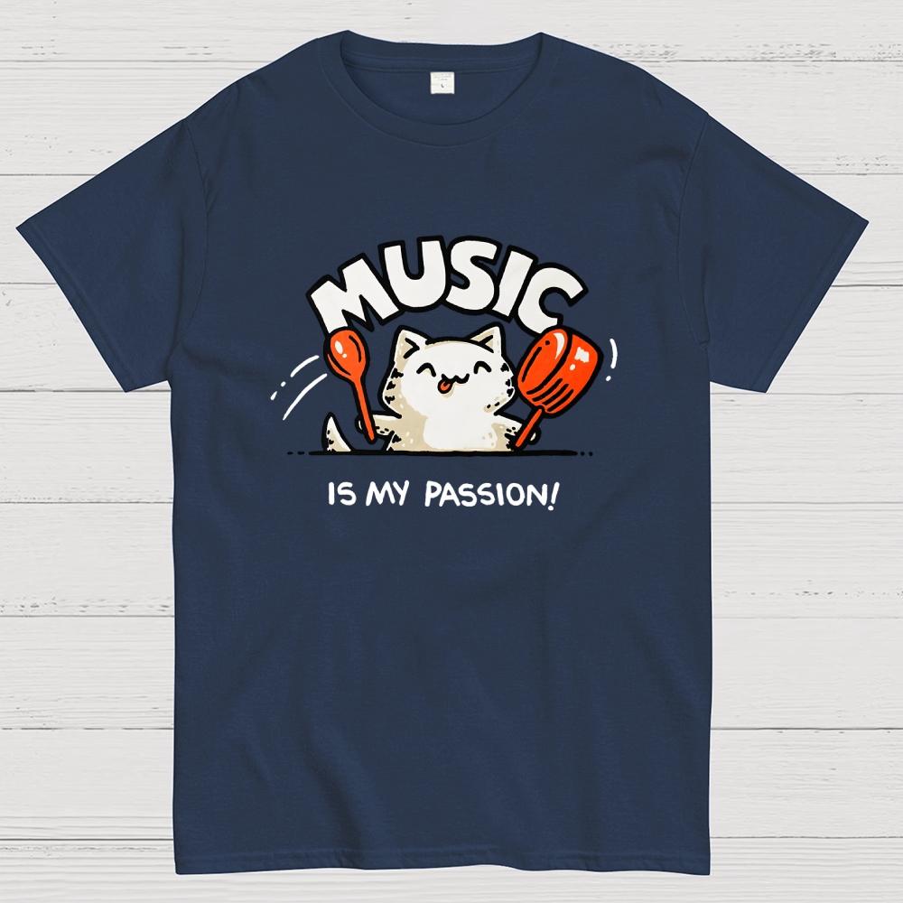 Music Is My Passion Cotton Summer Casual Cool Loose T-Shirt
