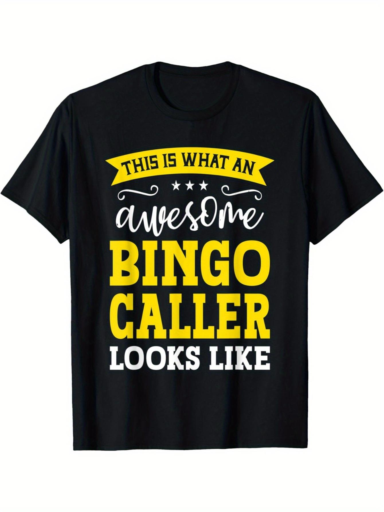 Лучший выбор Мужская смешная футболка для ведущего бинго  Графика с номерами бинго S