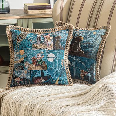 Mediterranean Artist Striped Pillowcase Home Living Room Sofa Art Deco Cushion Cover Study Long Sitting Pillow