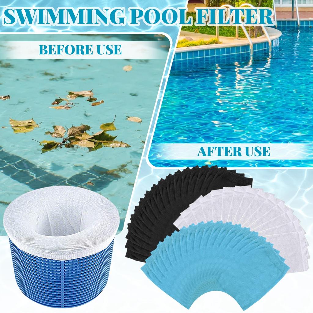 Pool Skimmer Socks Filte  30PCS Pool Socks Skimmer Cleaning Filter Cleans Debris,Leaves For In-Ground,Above Ground Pools