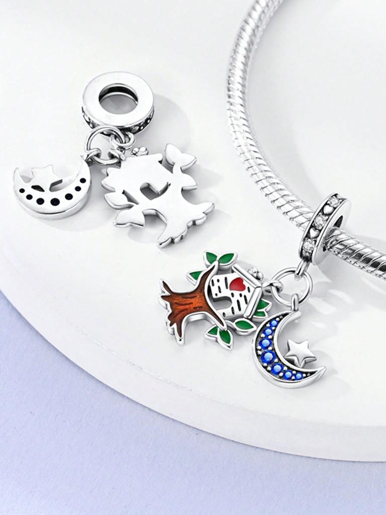 Copper Plated Original Charms Dream Castle Bookstore Beads Fit Bracelet Women'S Jewelry Gift