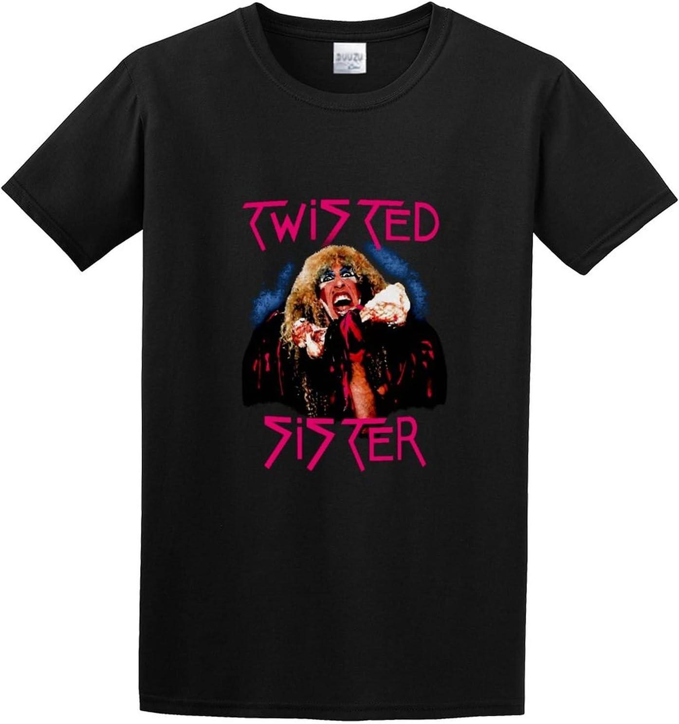 WUWEICHEN Twisted Sister Stay Hungry Album Dee Snider Singer GlamTop Sweatshirt Short Sleeve T-Shirt Black S