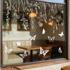 Bird Deterrent Window Clings White Spring Tree Branch Birds Hanging Vines Butterflies Static Glass Decals for Home Classroom Office Party Decoration
