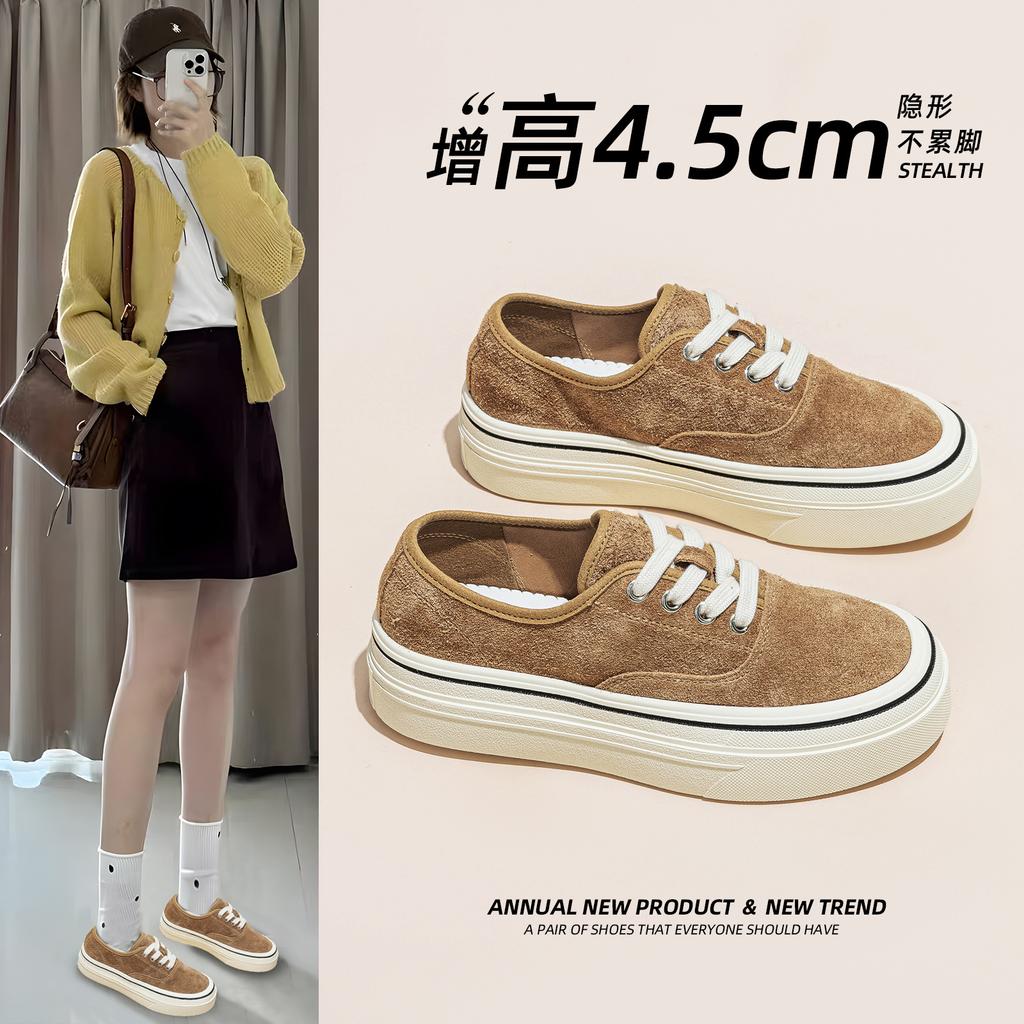 Women's Autumn New Thick-soled Heightening Board Shoes Versatile Casual Sports Single Shoes