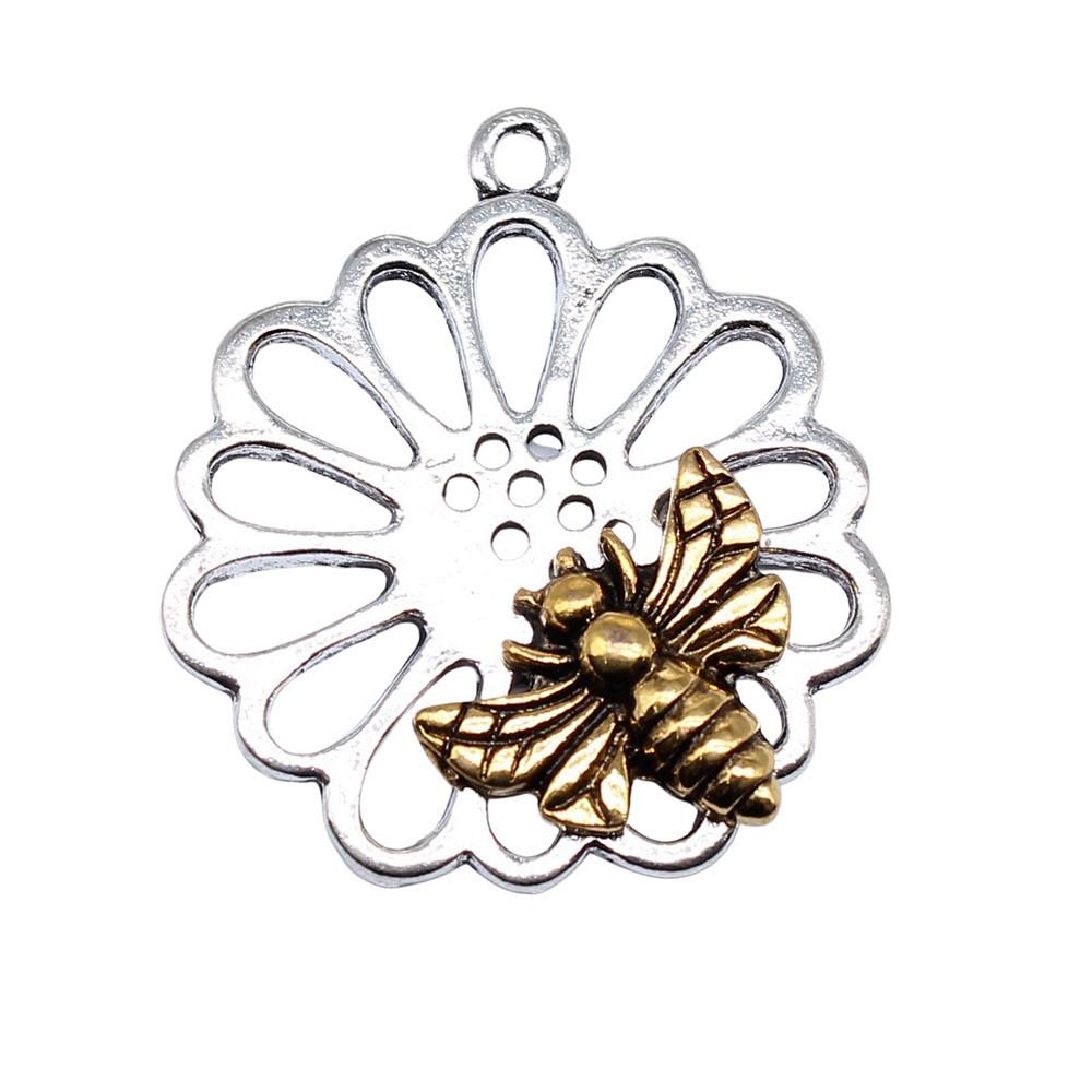 Large Pendants Bees Honeycomb Charms For Bee Themed DIY Jewelry Making