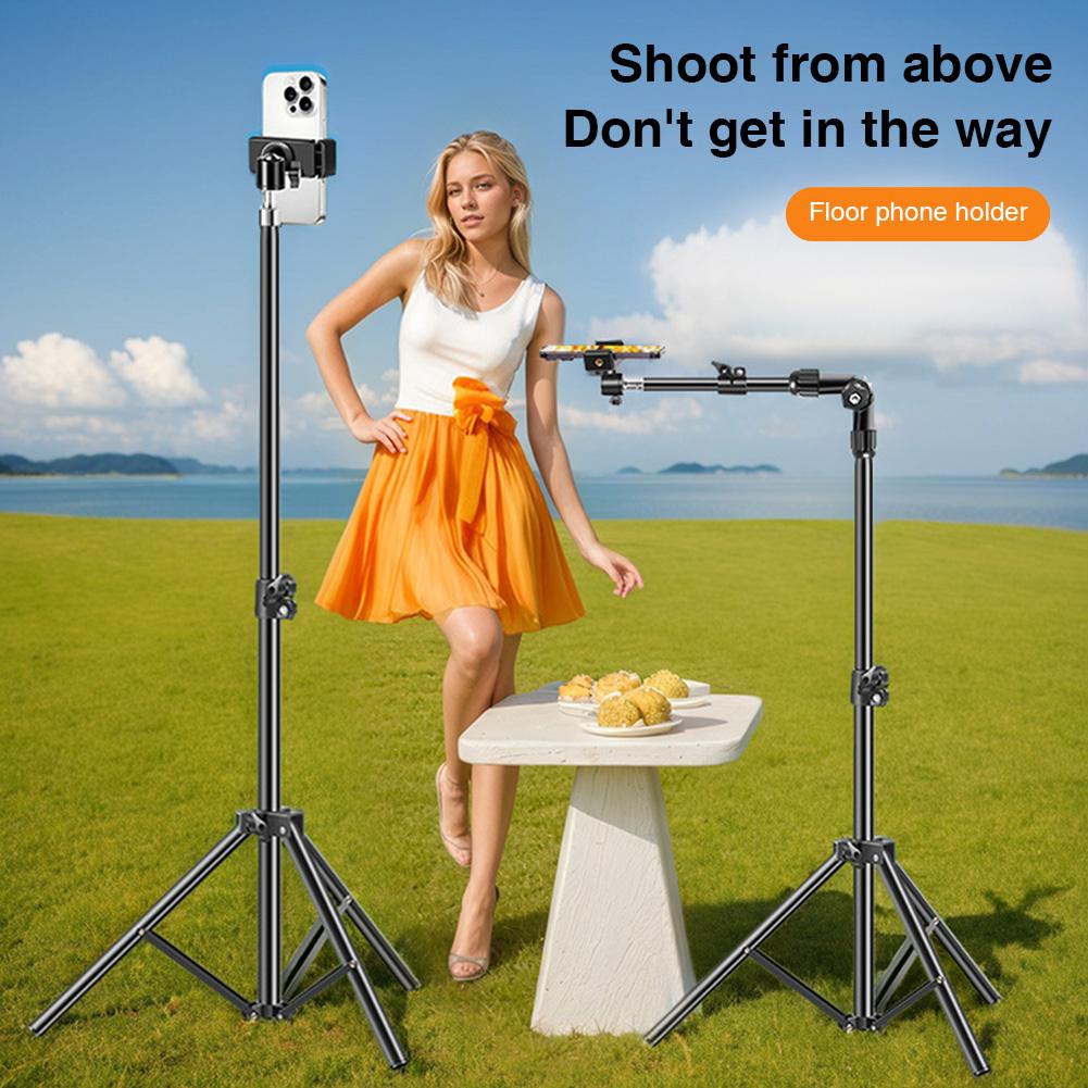 Horizontal Overhead Tripod Adjustable Cell Phone Tripod Stand Horizontal Stand for Recording/Watching/Vlog