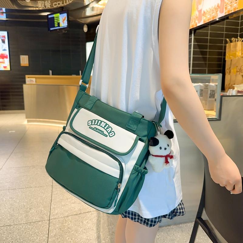 Student Shoulder Bag Contrast Color Crossbody Bag Women's Commuter Class Handbag